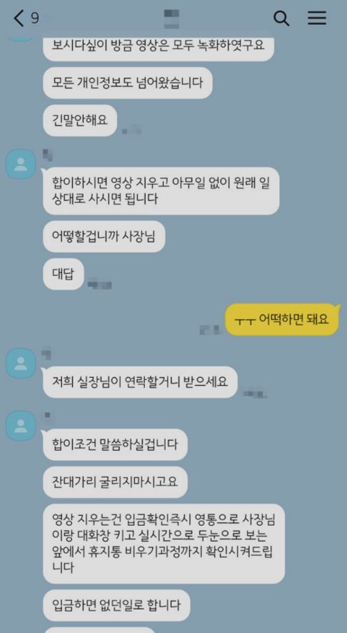 몸캠영상유포협박 사례